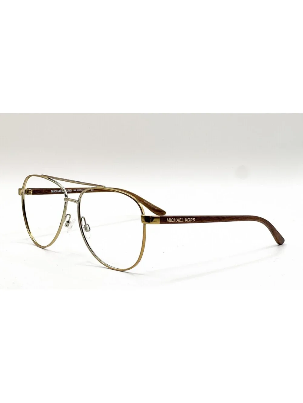 Michael Kors MK 5007 1043T5 Gold Wood Aviator Authentic Eyeglass Frames 59-14